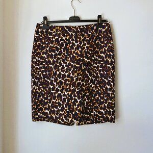 π Merona sz 6 Pencil Skirt Lined Knee Length Animal Cheetah Print Stretch Lined
